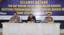 Asistensi Pembangunan Zona Integritas (ZI) menuju Wilayah Bebas dari Korupsi (WBK) Tahun 2026 di Aula Lokamanginti Polresta Jambi, Jumat (23/01/26). [TanyaFakta.co/Ist]