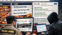 Ilustrasi situs polda jambi menampilkan situs judi online. [Dok.Ilustrasi]